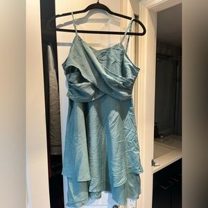 Wrap ruffled mini dress